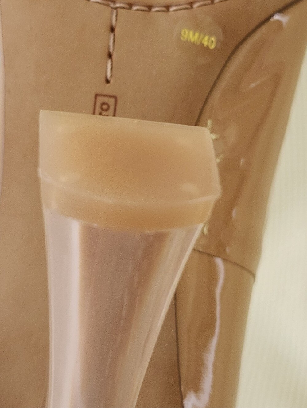 Vince Camuto Slaytia Nude Patent Pumps Clear Flare Heel NWOB Sz9 Fits 8 8.5 READ - Picture 10 of 16